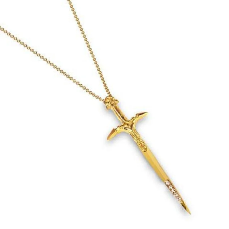 Moon phase necklaces-Gold Dagger Necklace