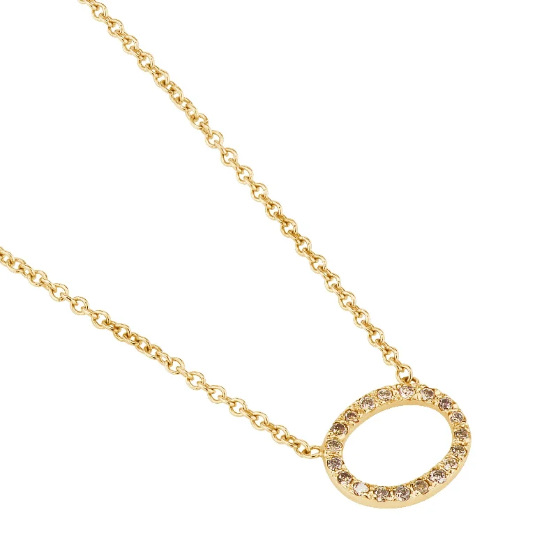 Chunky chain necklaces-Pave Oval Diamond Necklace