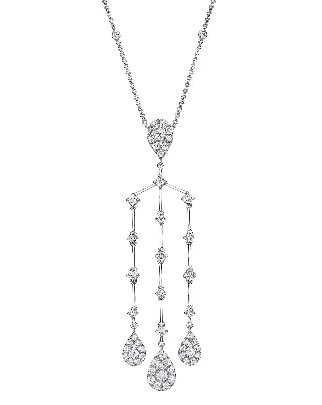 Sleek link necklaces-3.36 CT ILLUSION CHANDELIER NECKLACE