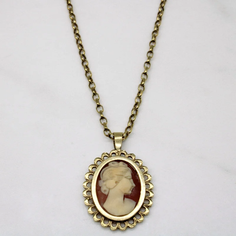 Organic shape necklaces-Seashell Cameo Pendant & Necklace | 4.00ct | 24" |