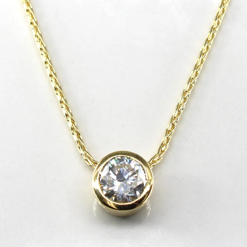 Luxe velvet necklaces-Bezel Set Diamond Pendant Necklace | 1.50ct VS2 H/I | 16"|