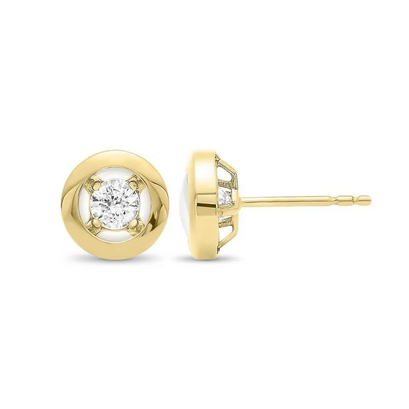 Victorian style earrings-10K Yellow Gold Diamond Earrings 1/6 ct