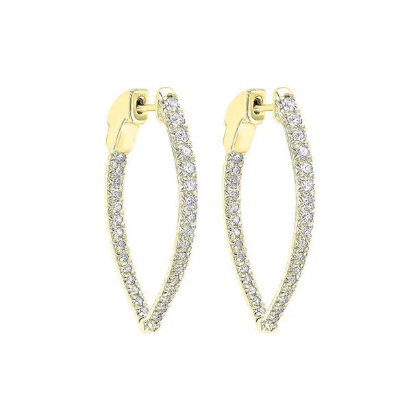 Moon phase earrings-14Kt Yellow Gold Diamond (1Ctw) Earring