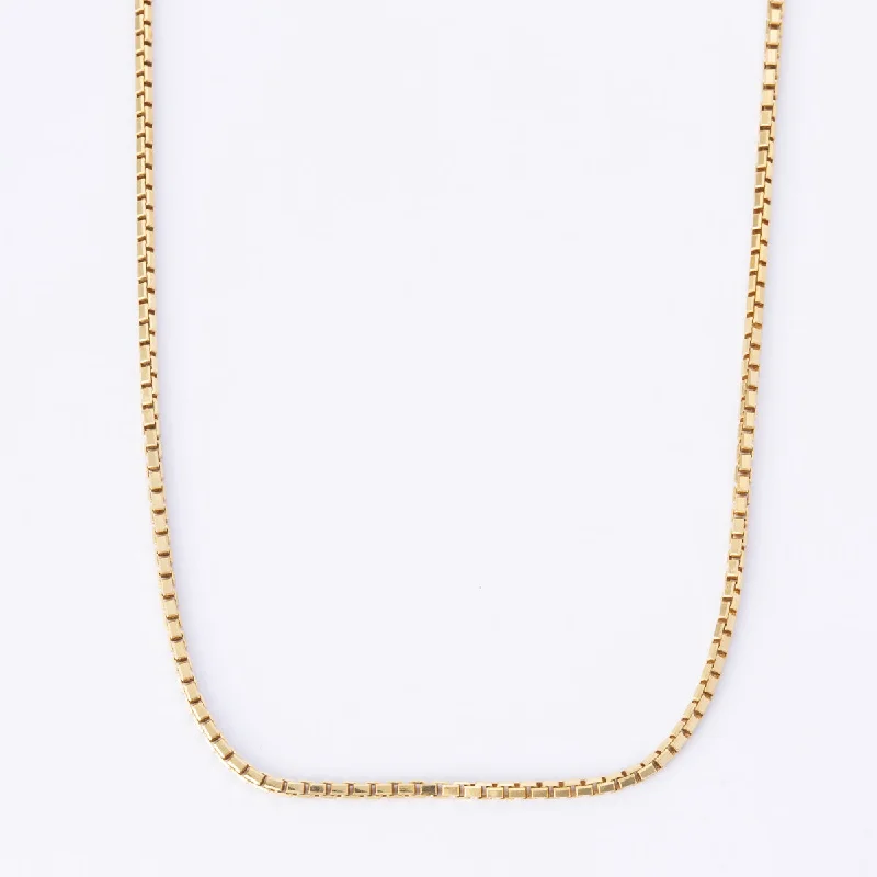 Butterfly charm necklaces-18k Yellow Gold Box Link Chain | 15"