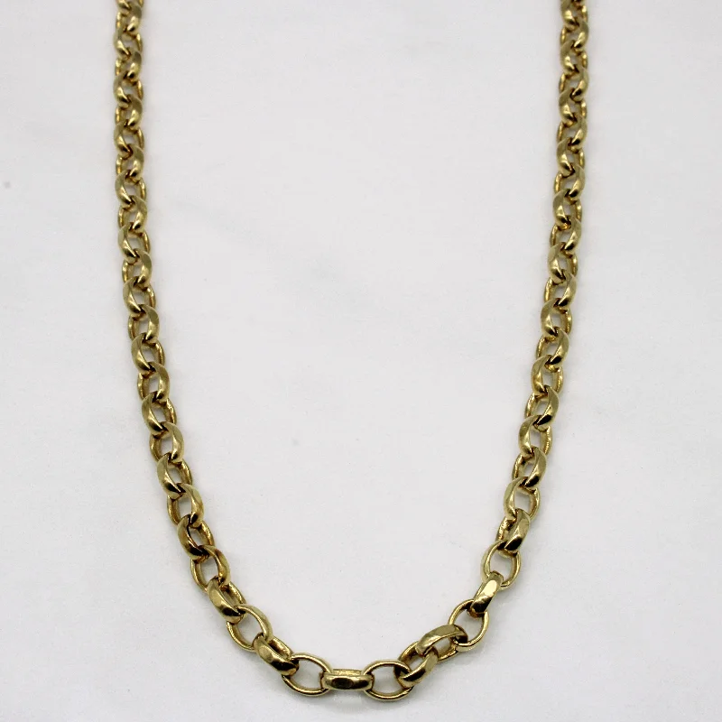 Starry charm necklaces-9k Yellow Gold Oval Link Chain | 20" |