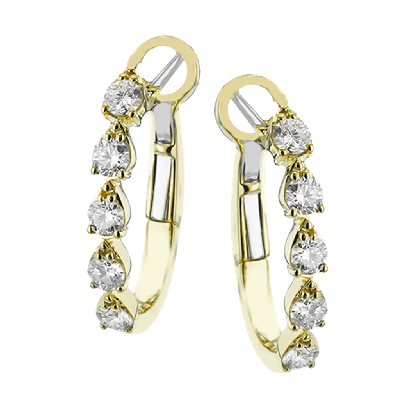 Dainty pearl earrings-Simon G. 18Ky Diamond Oval Hoop Earrings