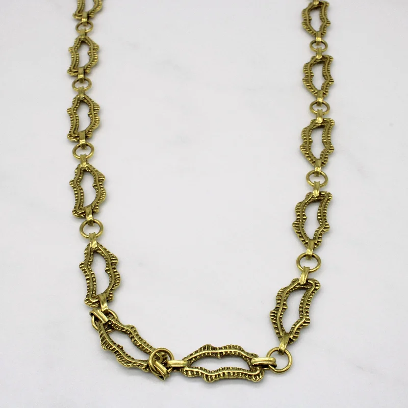 Rose gold necklaces-18k Yellow Gold Unique Link Necklace | 27" |