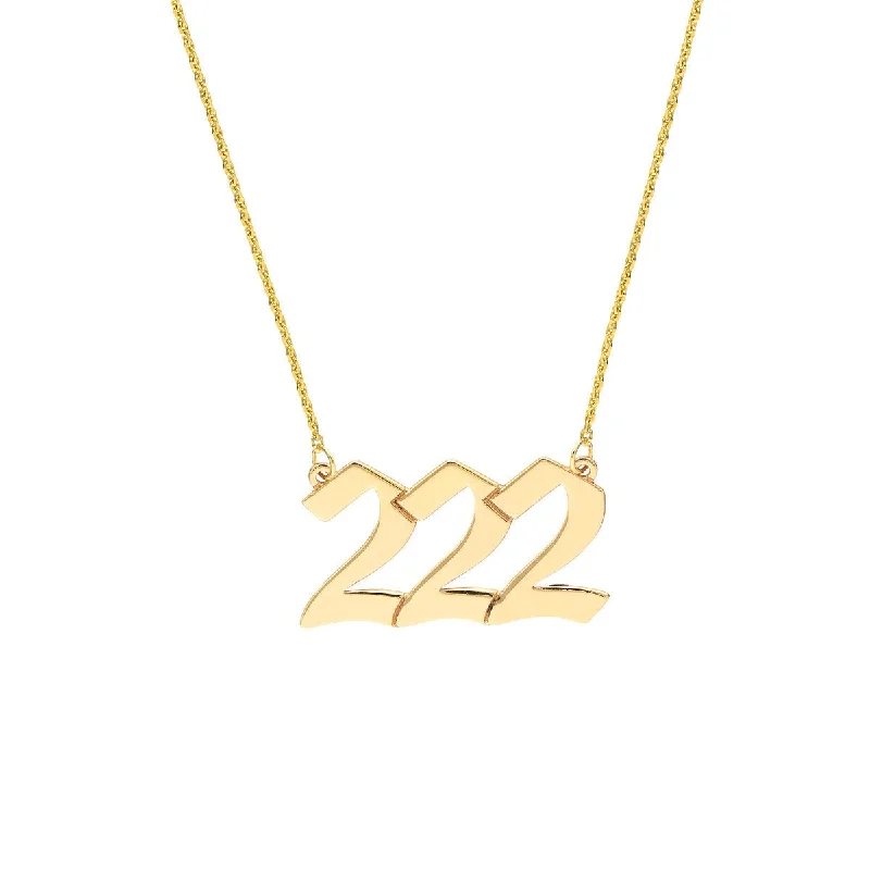 Swarovski crystal necklaces-14K Yellow Gold Numerology Angelical No 222 - Alignment