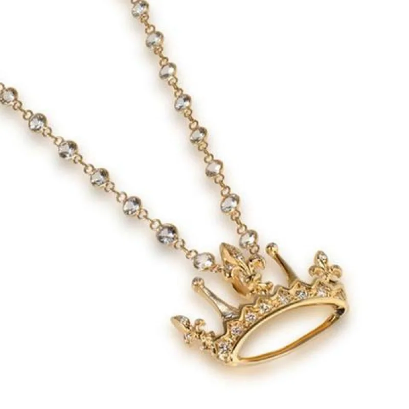 Antique coin necklaces-Diamond Crown Necklace