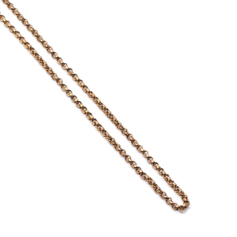 Tennis style necklaces-Vintage 30 Inch Rolo Chain, 9k Yellow Gold