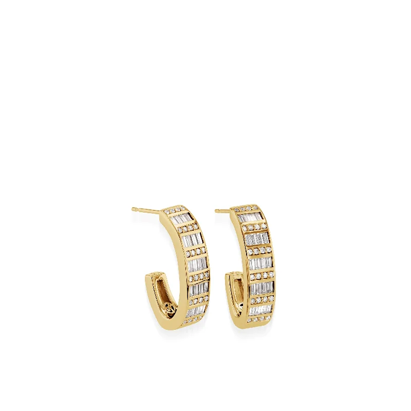 Luxe velvet earrings-Mirage Diamond Hoop Earrings