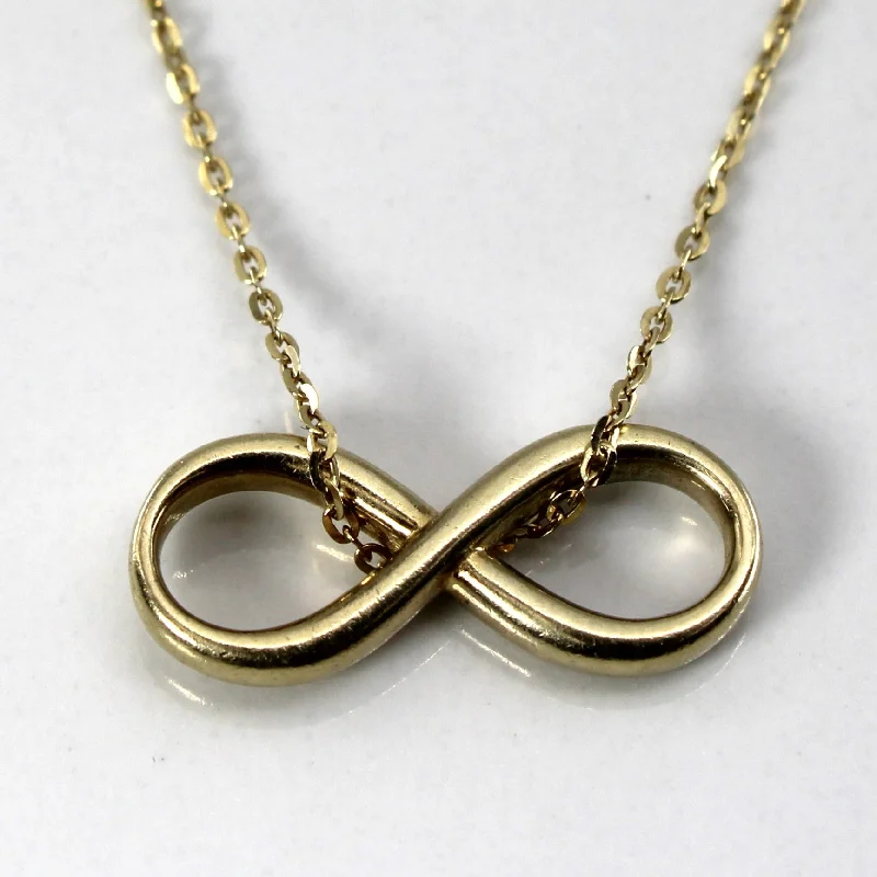 Mixed metal necklaces-18k Yellow Gold Infinity Pendant Necklace | 18"|