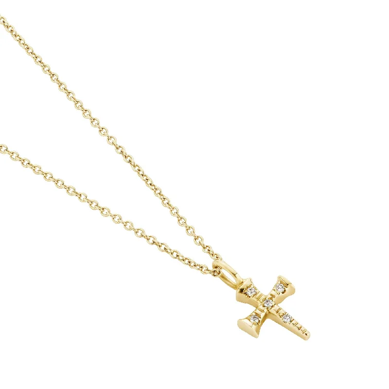 Luxe diamond necklaces-Delicate Diamond Cross Necklace