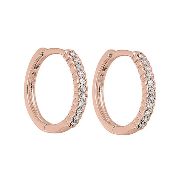 Glass bead earrings-14Kt Rose Gold Diamond (1/6Ctw) Earring