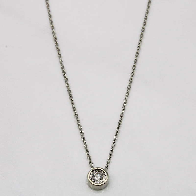 Bamboo style necklaces-Bezel Set Diamond Pendant & Necklace | 0.10ct | 18" |