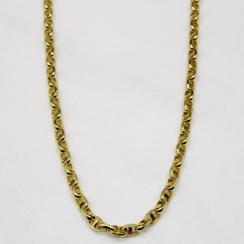 Sapphire gem necklaces-18k Yellow Gold Anchor Link Chain | 18" |