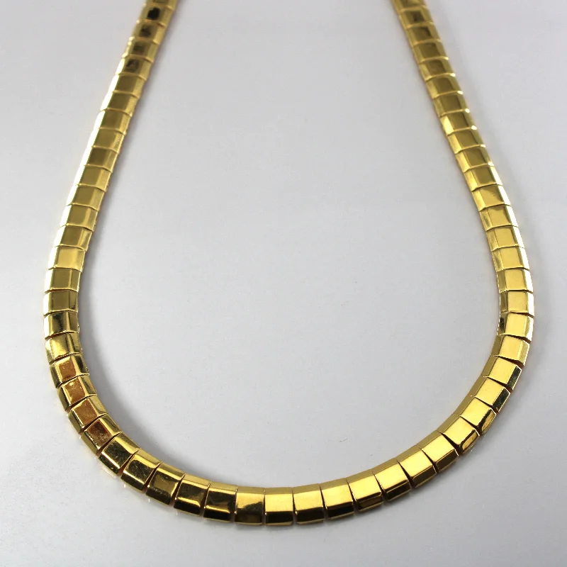 Antique gold necklaces-18k Yellow Gold Linked Bar Necklace | 16"|