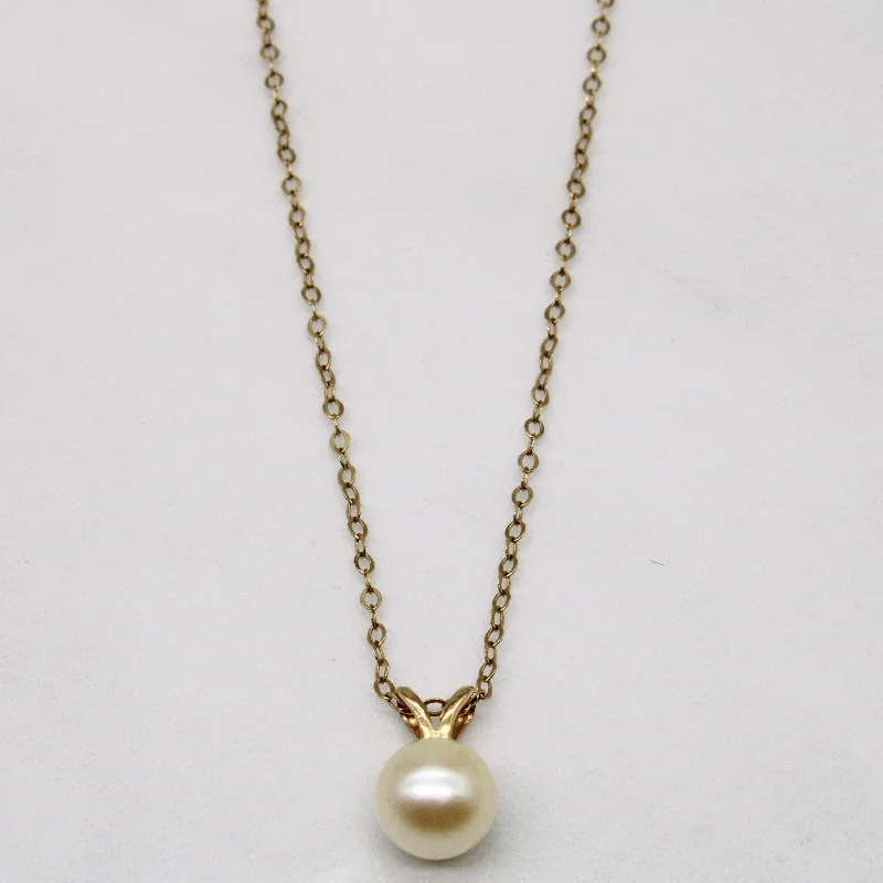 Starry charm necklaces-Pearl Pendant & Necklace | 18" |