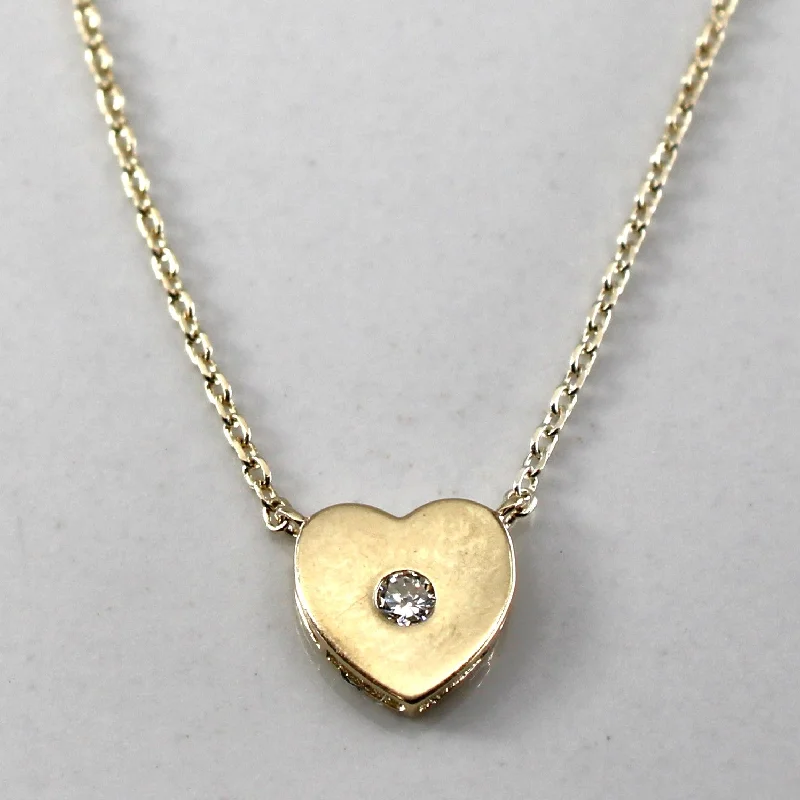 Organic shape necklaces-Diamond Heart Necklace | 0.02ct | 18"|