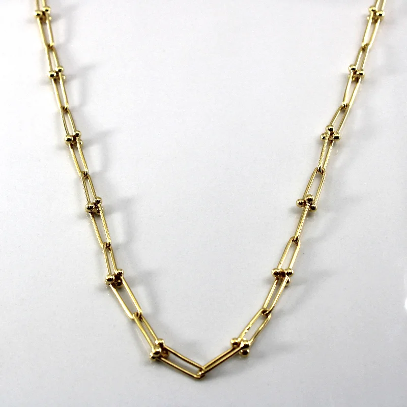 Hexagon charm necklaces-18k Yellow Gold Elongated Rolo Chain Necklace | 16"|