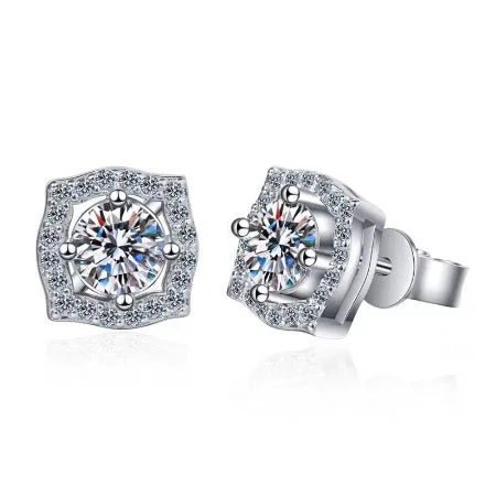 Statement cuff earrings-Florie Moissanite Earrings