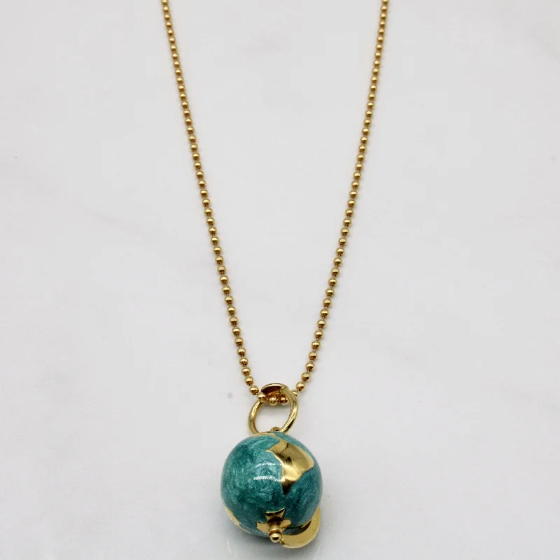 Magnetic clasp necklaces-18k Yellow Gold & Enamel Glob Pendant & Necklace | 17" |