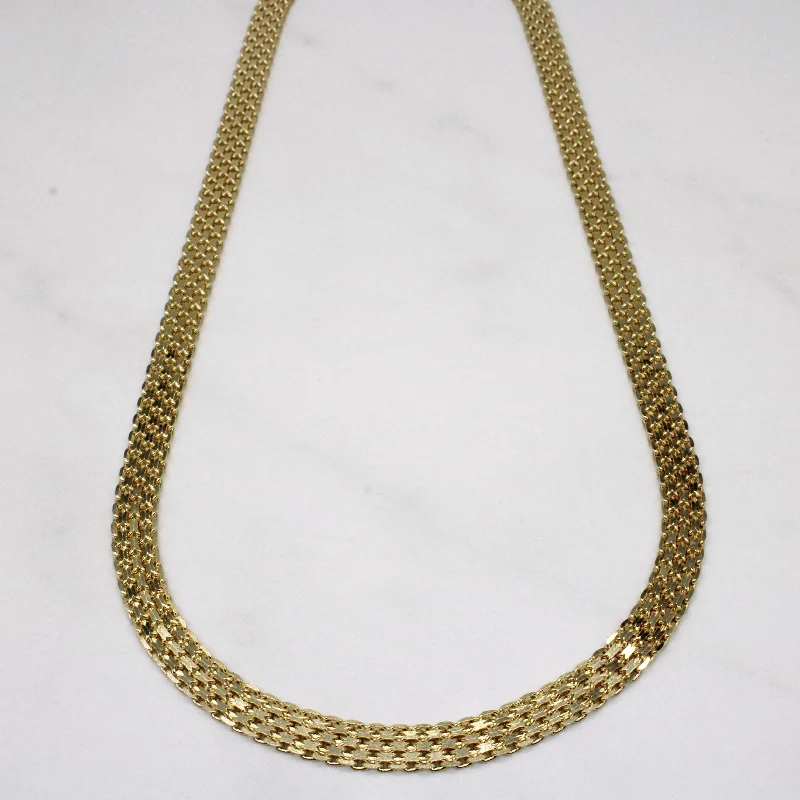 Oval pendant necklaces-14k Yellow Gold Flat Link Chain | 18" |