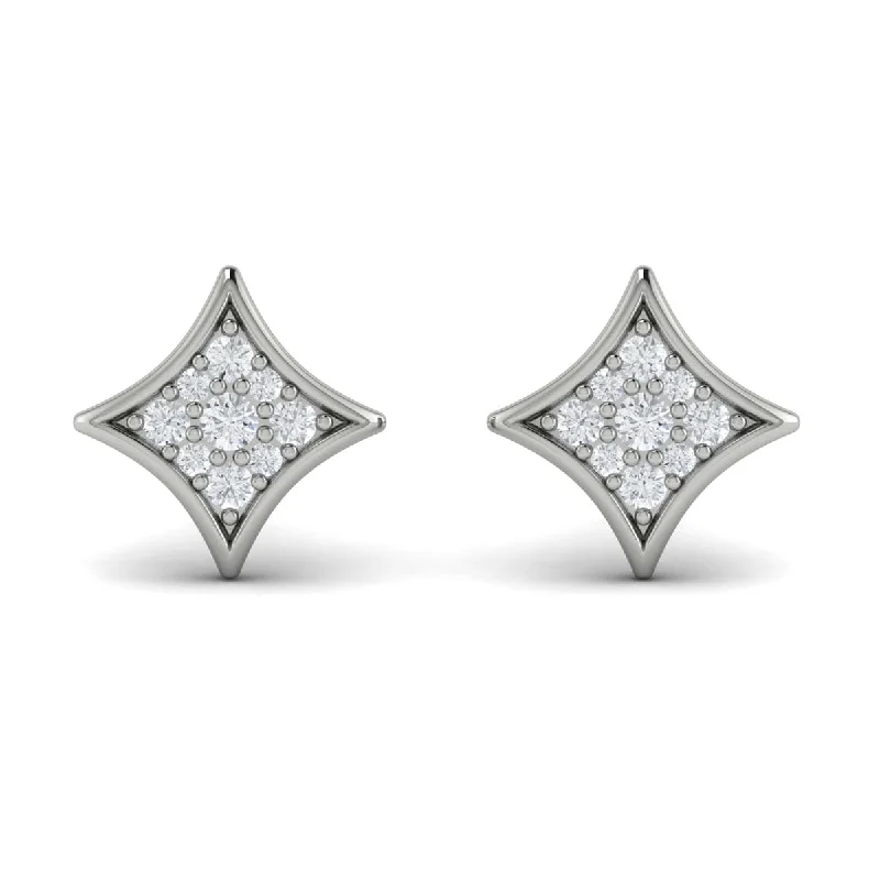 Geometric stud earrings-Channel Set Diamond Vlora Star Stud Earrings