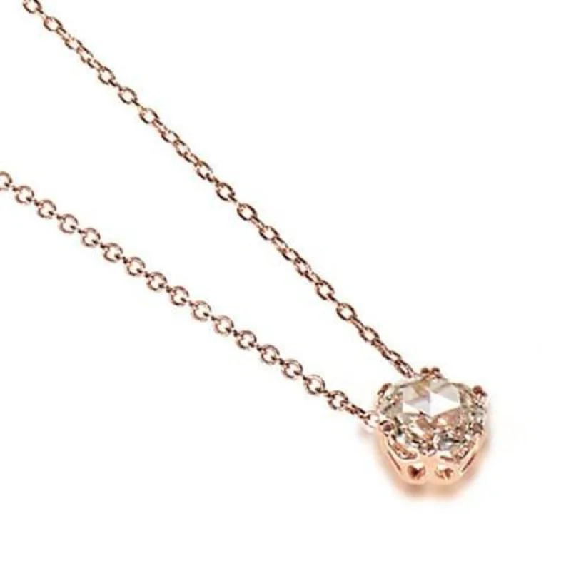 Polished gold necklaces-Rose Cut Diamond Vintage Necklace