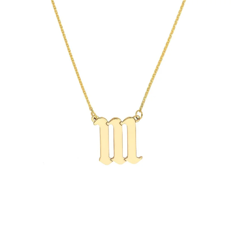 Wire-wrapped necklaces-14K Yellow Gold Numerology Angelical No 111 - Intuition