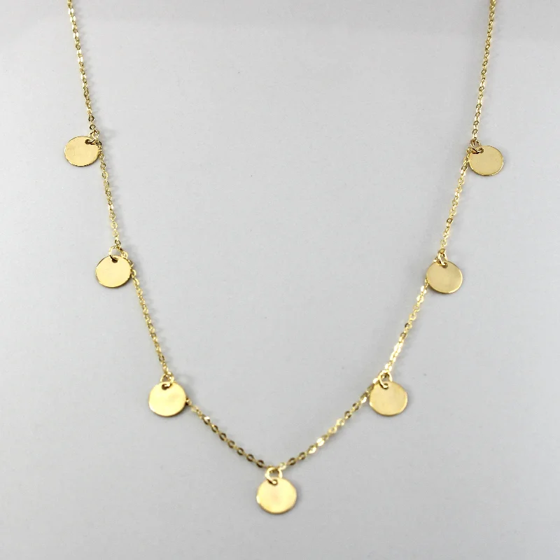 Art deco necklaces-14k Yellow Gold Cable Chain Charm Necklace | 18"|