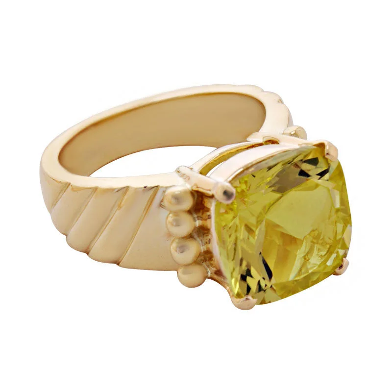 Citrine gem rings-Ring- Lemon Quartz