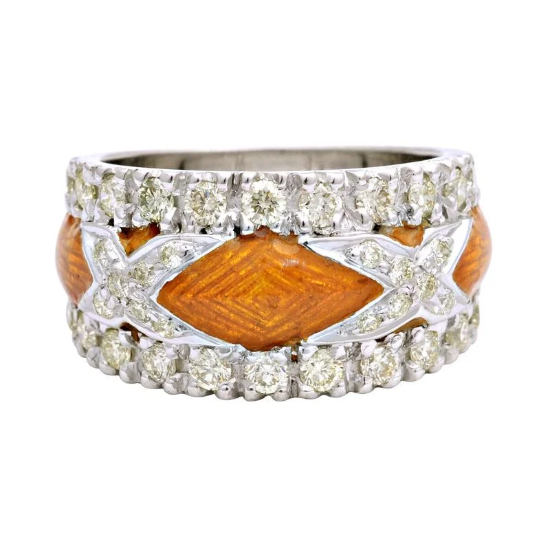 Wooden inlay rings-Ring-Diamond (Enamel)  (124LS)