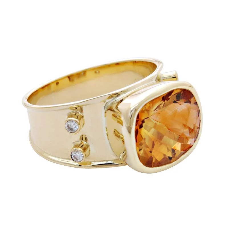 Lace-inspired rings-Ring-Citrine and Diamond  (1793K)