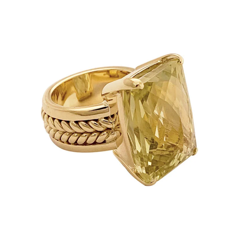 Swarovski crystal rings-RING- LEMON QUARTZ