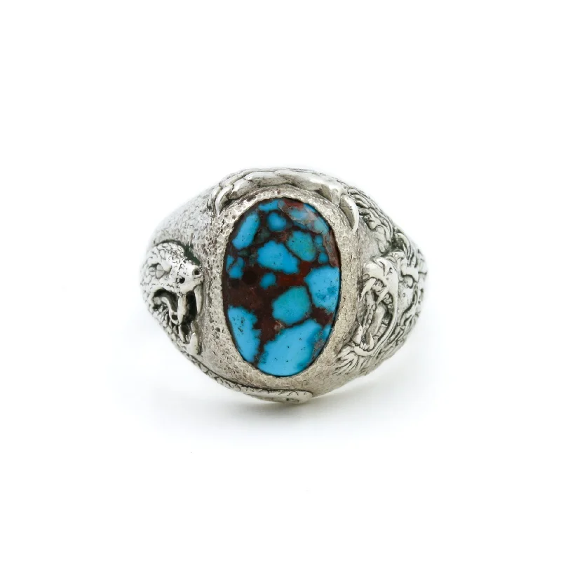 Celestial theme rings-American Turquoise "Venatio" Ring”