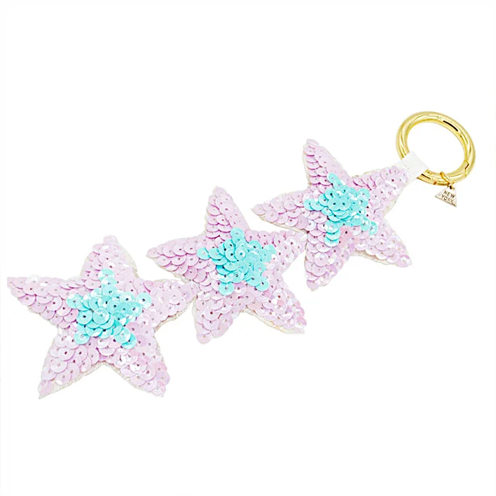 Tribal motif rings-Hamptons Blue Stars- Key Rings