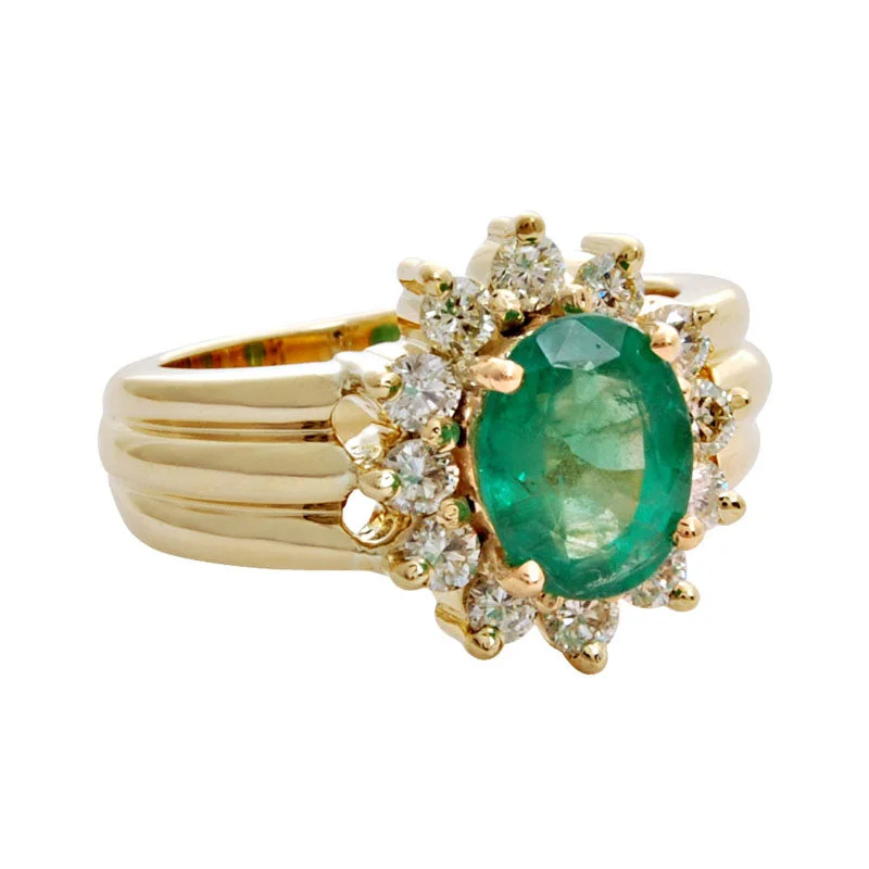 Baroque pearl rings-Ring- Emerald And Diamond