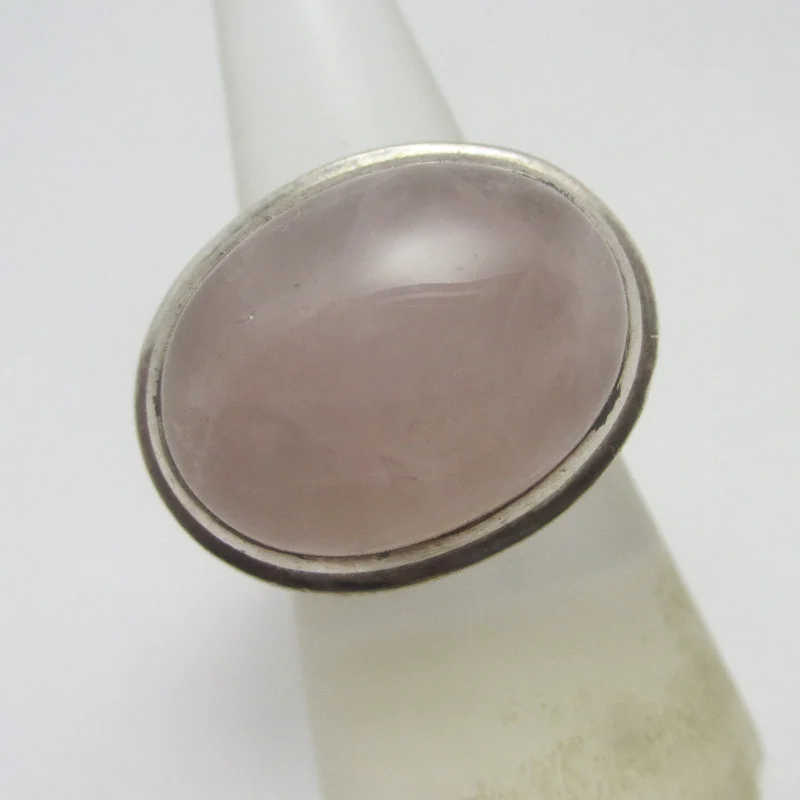 Starburst rings-Rose Quartz Sterling Silver Ring Vintage c1980