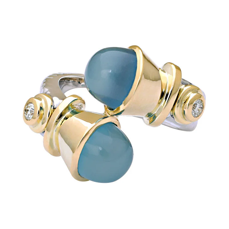 Luxe diamond rings-Ring-Chalcedony and Diamond