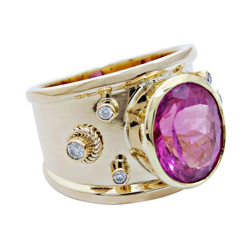 Angel wing rings-Ring-Rubellite and Diamond  (1745T)