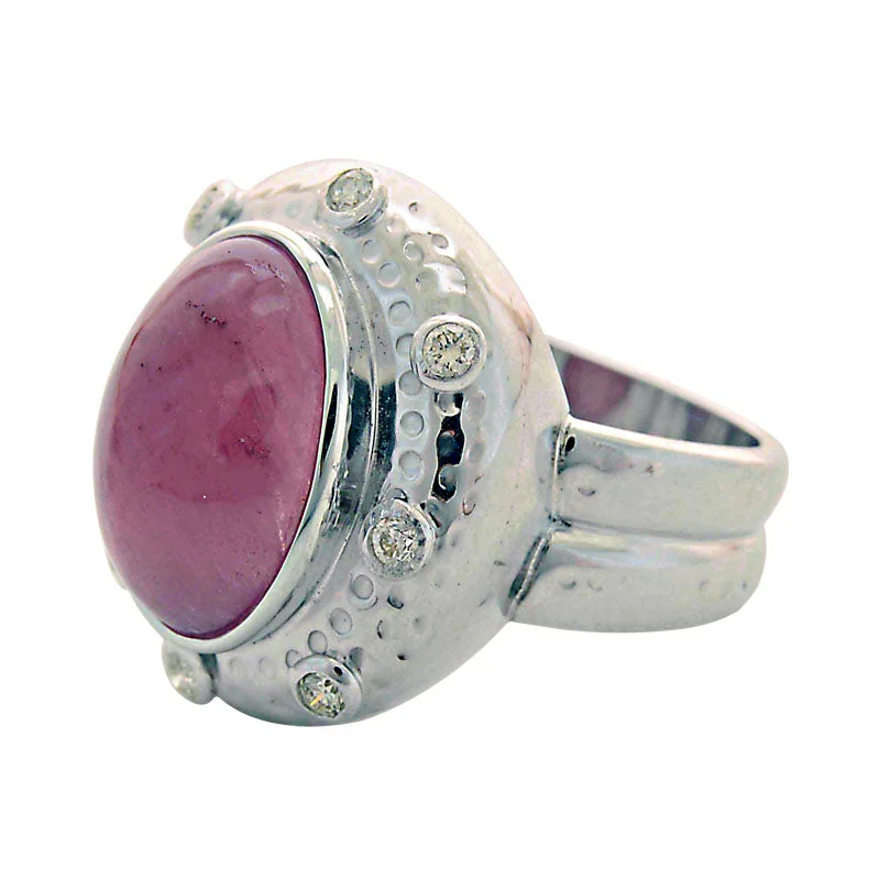 Swarovski crystal rings-Ring- Rubellite And Diamond