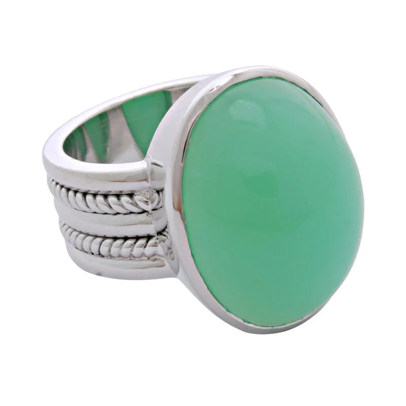 Layered design rings-Ring- Chrysoprase  (4MS)