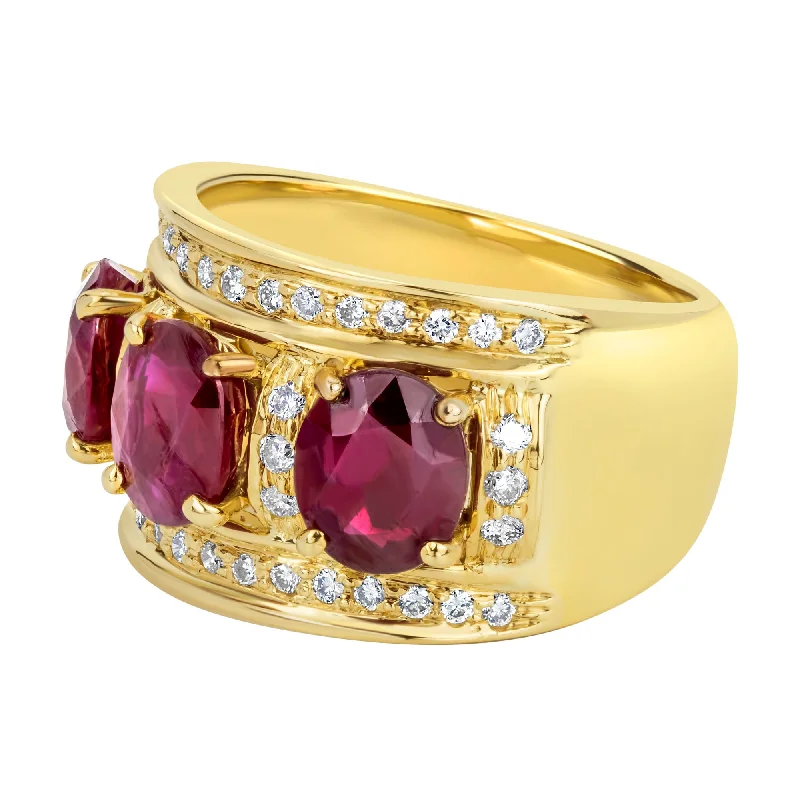 Dainty stack rings-Ring - Ruby And Diamond