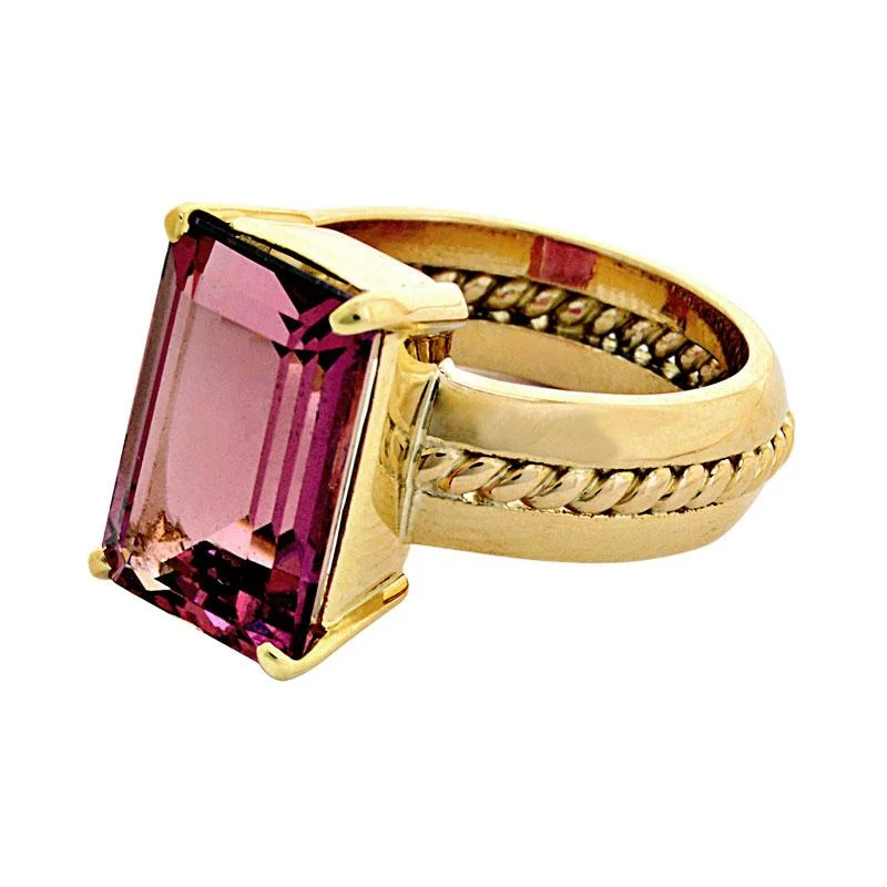 Baroque pearl rings-Ring-Rubellite  (1989F)