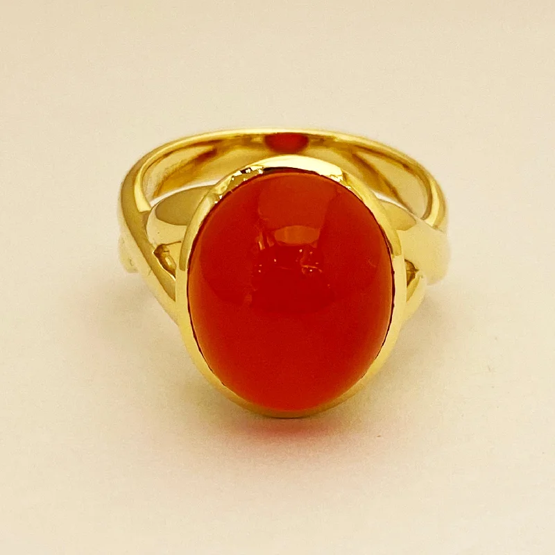 Lace-inspired rings-Ring - Cornelian in 18K gold