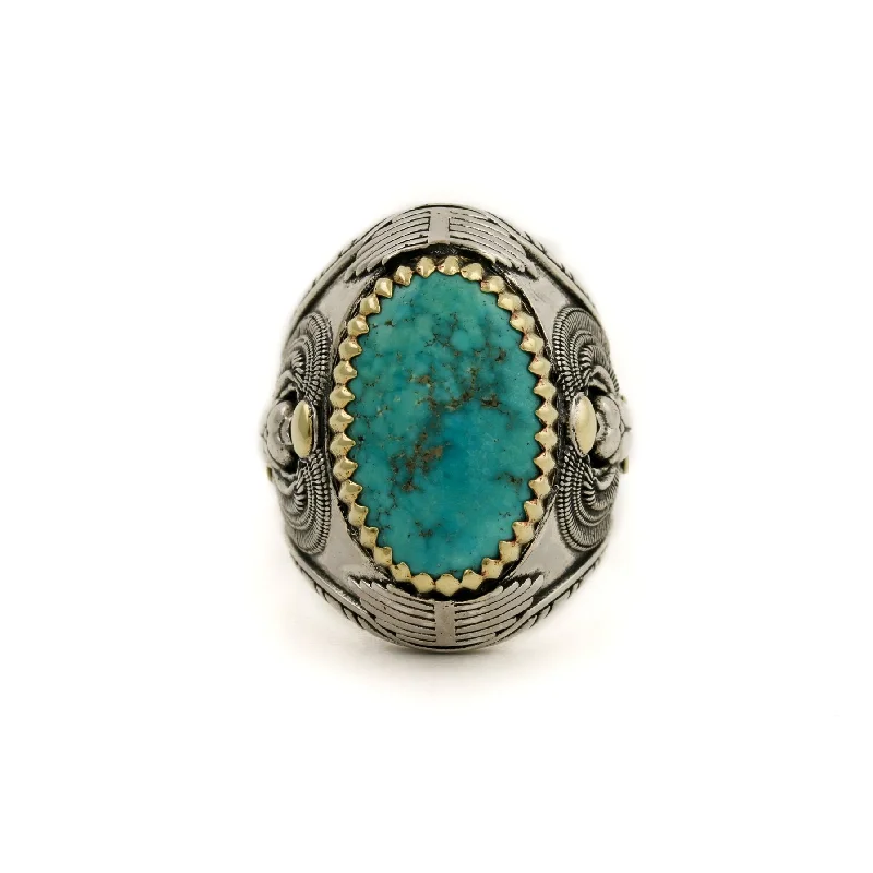 Vintage filigree rings-The "Ramses" Ring x Carico Lake Turquoise