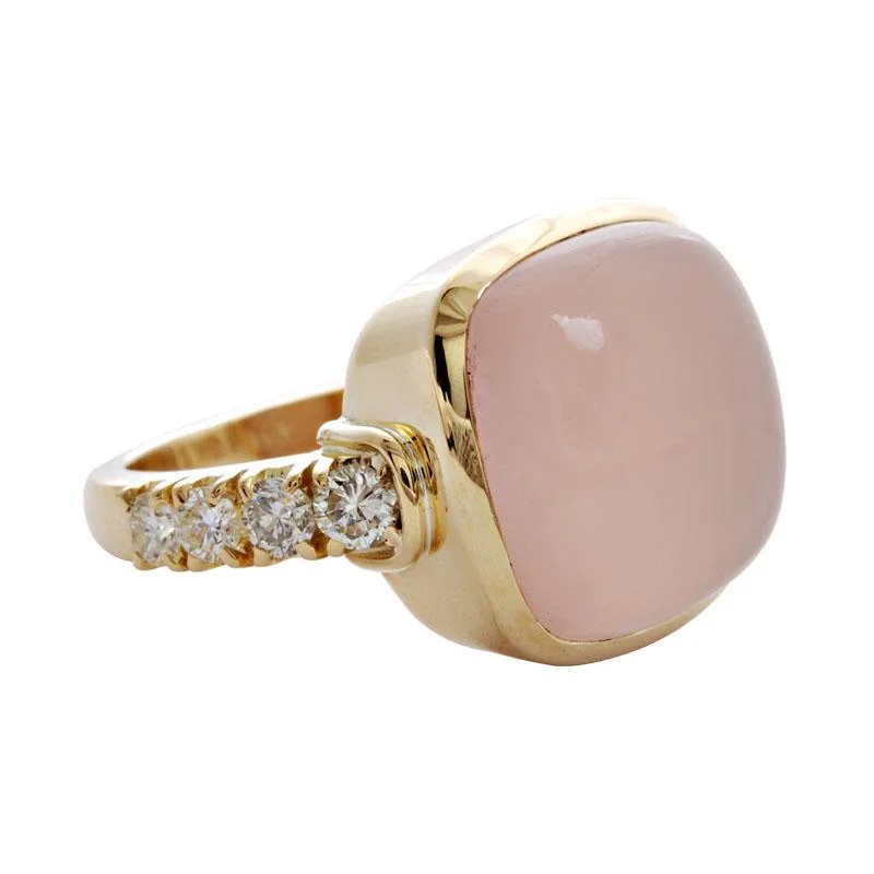 Oval gem rings-Ring-Chalcedony and Diamond  (1544K)