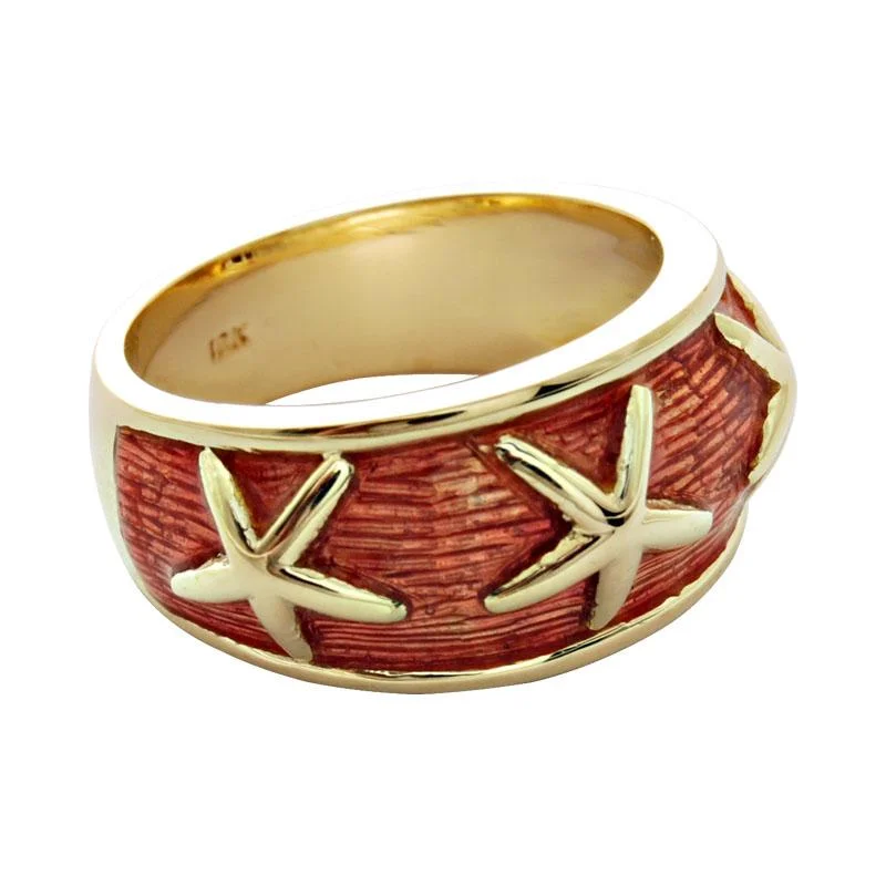 Organic form rings-Ring-Plain Gold (Enamel)  (1627K)