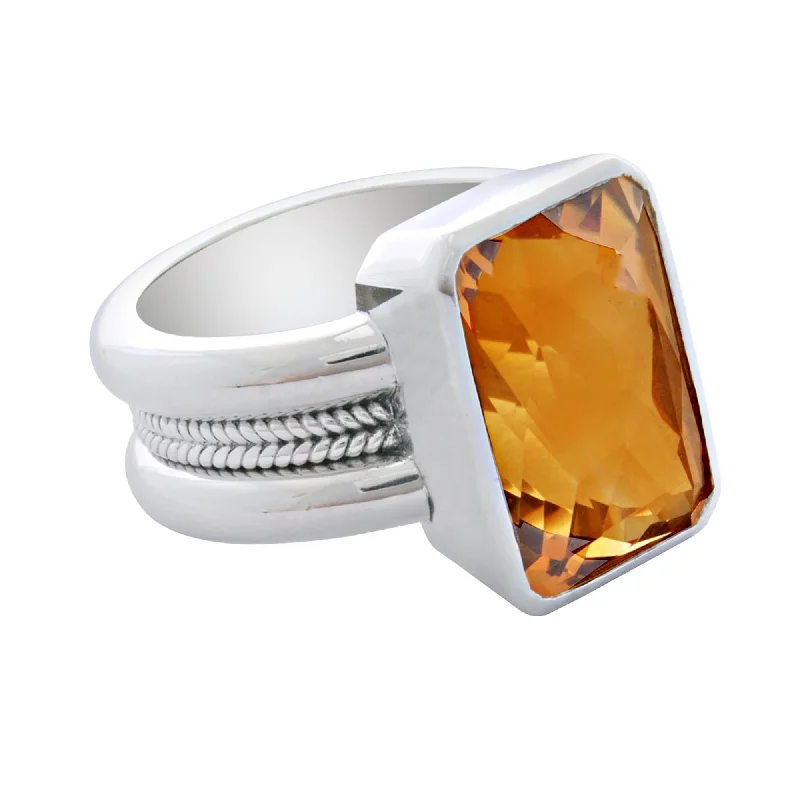 Antique gold rings-Ring-Citrine  (5JS)